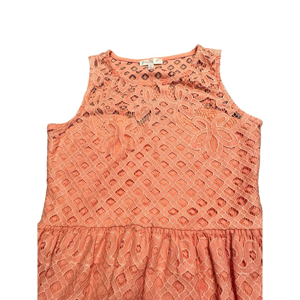 Love, Fire Coral Lace Dress Size Medium Wedding Guest - Picture 4 of 7